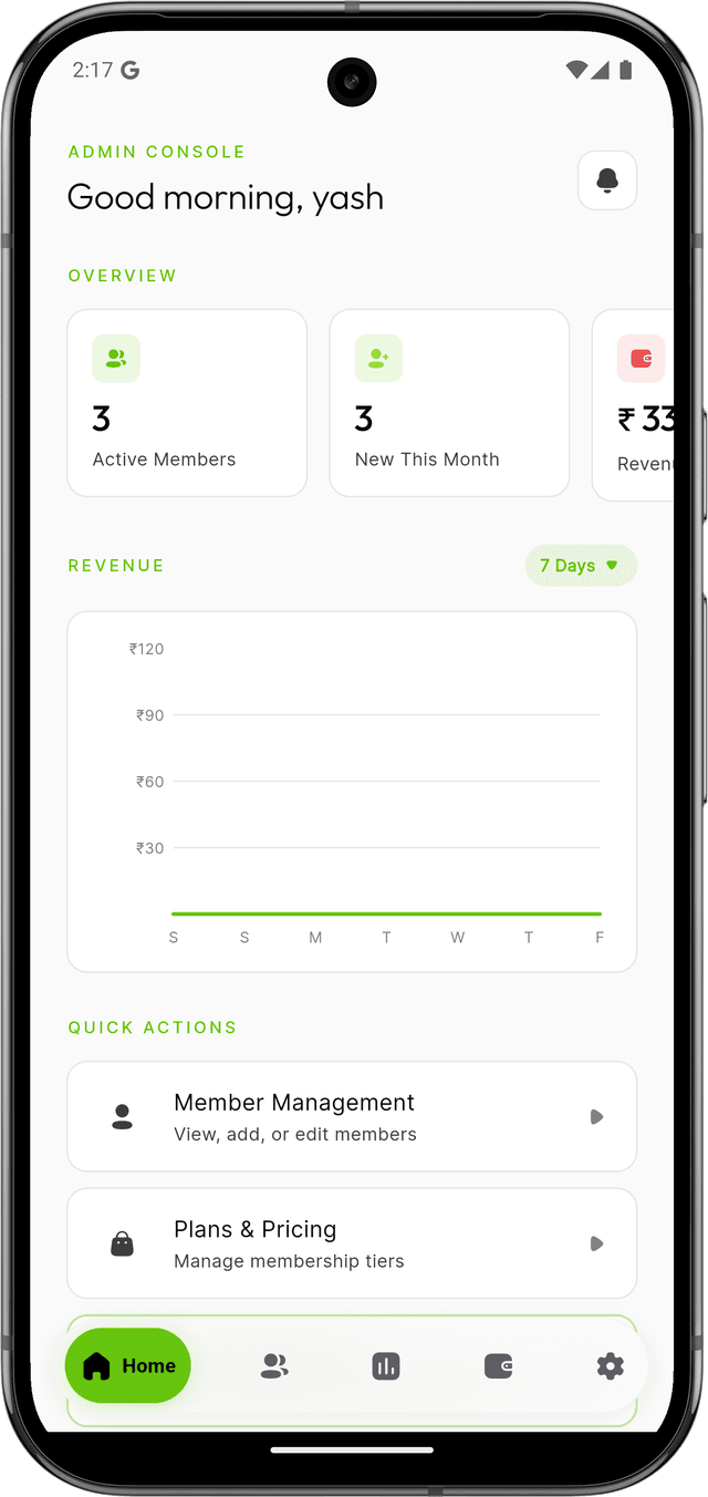 Admin Dashboard Interface